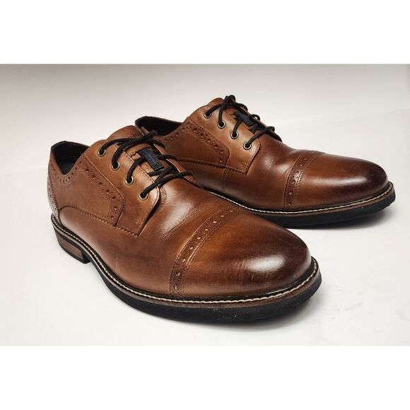 Nunn Bush Men\'s Overland Cap Toe Oxford Tan Nubuck Brown Dress Shoes Size 12M main image 4